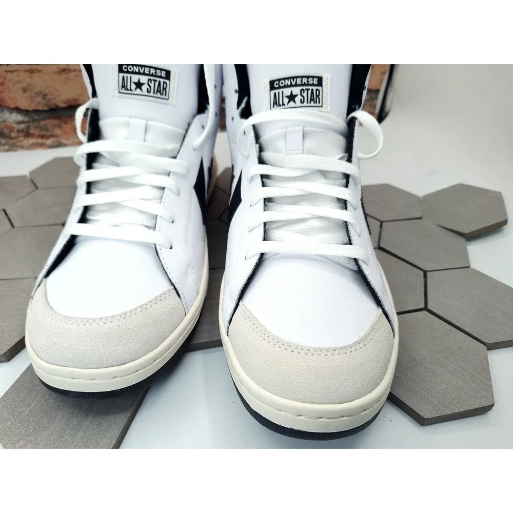 NEW Converse Pro Blaze Classic Mid Shoes White Black Egret Mens Size 12 A07938C - Picture 6 of 10